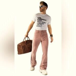 Vintage Diesel Industry Pink Corduroy Bell Bottom Pants Size 29
